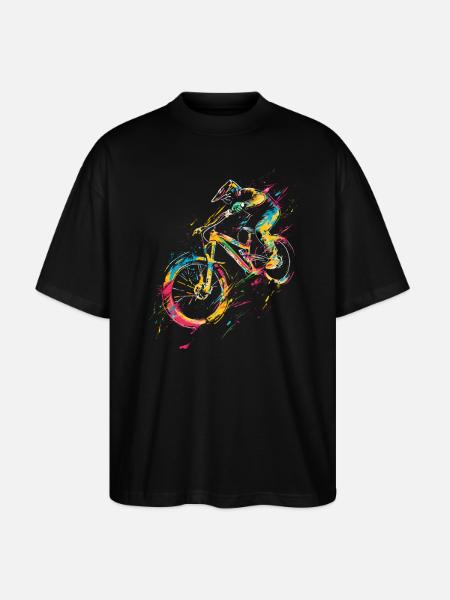 Mountainbiken - Stanley/Stella Oversized Unisex Bio T-Shirt Blaster 2.0 - Schwarz