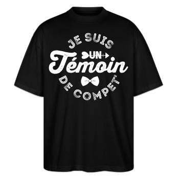 Trauzeuge - Ich bin ein Trauzeuge - Stanley/Stella Oversized Unisex Bio T-Shirt Blaster 2.0 - Schwarz - Vorne - Alina (178cm) & Michal (187cm)