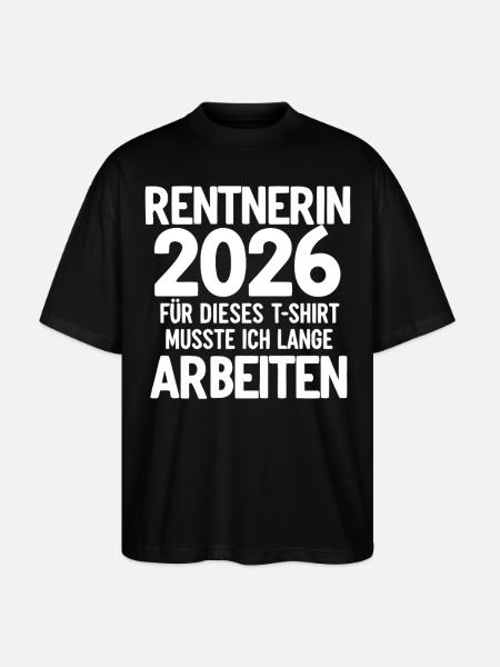 Rentnerin 2026 - Stanley/Stella Oversized Unisex Bio T-Shirt Blaster 2.0 - Schwarz