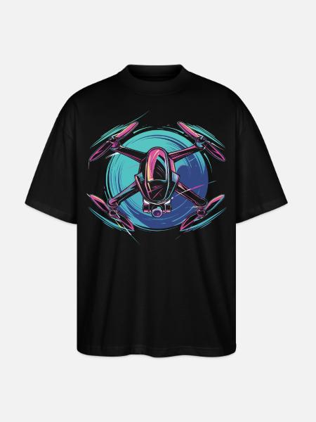 Neon Drohne - Stanley/Stella Oversized Unisex Bio T-Shirt Blaster 2.0 - Schwarz