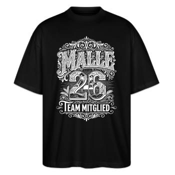 Malle 2026 Trikot Team - Stanley/Stella Oversized Unisex Bio T-Shirt Blaster 2.0 - Schwarz - Vorne - Alina (178cm) & Michal (187cm)