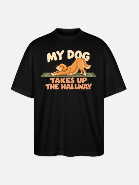 Der Hund belegt den Flur - Stanley/Stella Oversized Unisex Bio T-Shirt Blaster 2.0 - Schwarz
