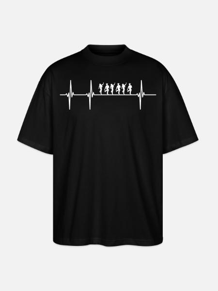 Linedance - Herzschlag - Stanley/Stella Oversized Unisex Bio T-Shirt Blaster 2.0 - Schwarz