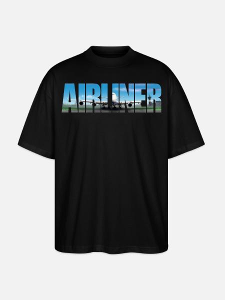 Airliner Jumbo-Jet - Stanley/Stella Oversized Unisex Bio T-Shirt Blaster 2.0 - Schwarz