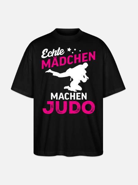 echte mädchen machen judo - Stanley/Stella Oversized Unisex Bio T-Shirt Blaster 2.0 - Schwarz