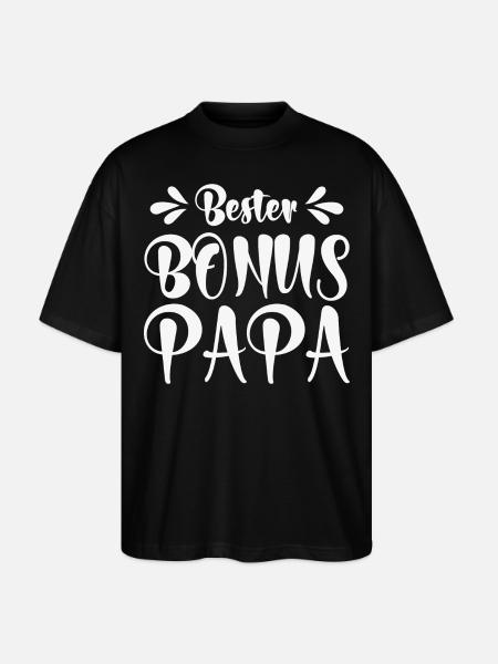 Bester Bonus Papa - Stanley/Stella Oversized Unisex Bio T-Shirt Blaster 2.0 - Schwarz