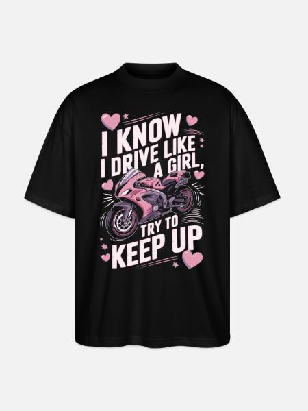 Rennmotorrad lustiger Spruch Frauen - Stanley/Stella Oversized Unisex Bio T-Shirt Blaster 2.0 - Schwarz
