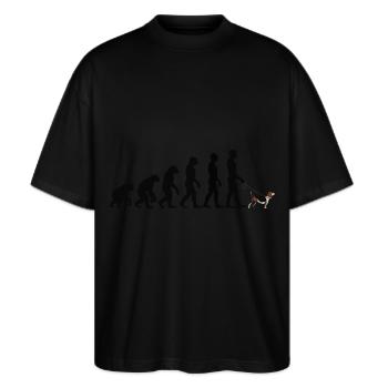 Beagle - Stanley/Stella Oversized Unisex Bio T-Shirt Blaster 2.0 - Schwarz - Vorne - Alina (178cm) & Michal (187cm)