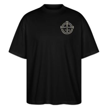 1000016535 - Stanley/Stella Oversized Unisex Bio T-Shirt Blaster 2.0 - Schwarz - Vorne - Alina (178cm) & Michal (187cm)
