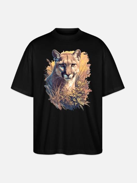 Cougar Berglöwen Berglöwe - Stanley/Stella Oversized Unisex Bio T-Shirt Blaster 2.0 - Schwarz