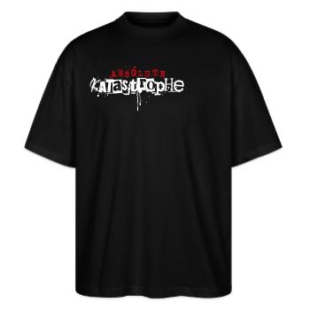 Absolute Katastrophe - Stanley/Stella Oversized Unisex Bio T-Shirt Blaster 2.0 - Schwarz - Vorne - Alina (178cm) & Michal (187cm)