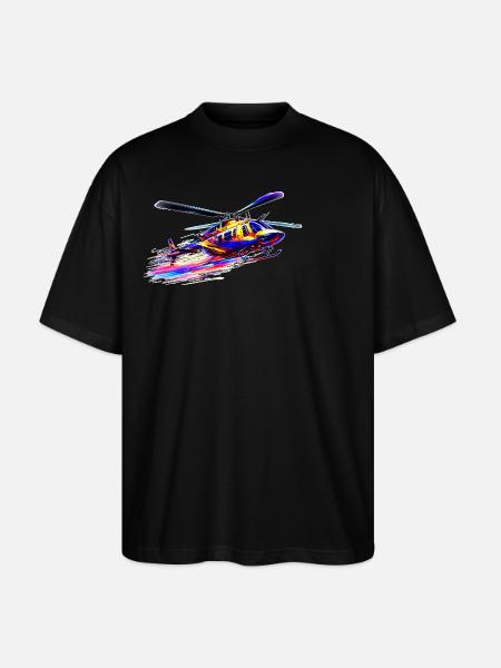 JetRanger Bell 206 - Farbsplash - Stanley/Stella Oversized Unisex Bio T-Shirt Blaster 2.0 - Schwarz