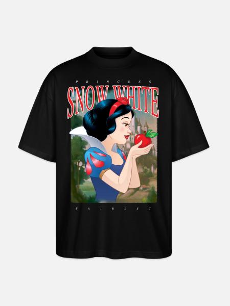 Schneewittchen Profilansicht Mit Rotem Apfel - Stanley/Stella Oversized Unisex Bio T-Shirt Blaster 2.0 - Schwarz