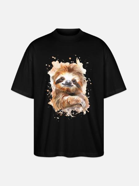 Faultier - Stanley/Stella Oversized Unisex Bio T-Shirt Blaster 2.0 - Schwarz