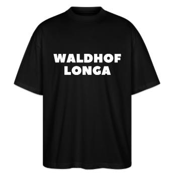 Waldhof longa - Stanley/Stella Oversized Unisex Bio T-Shirt Blaster 2.0 - Schwarz - Vorne - Alina (178cm) & Michal (187cm)
