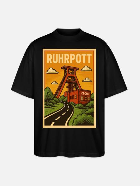 Ruhrpott - Stanley/Stella Oversized Unisex Bio T-Shirt Blaster 2.0 - Schwarz