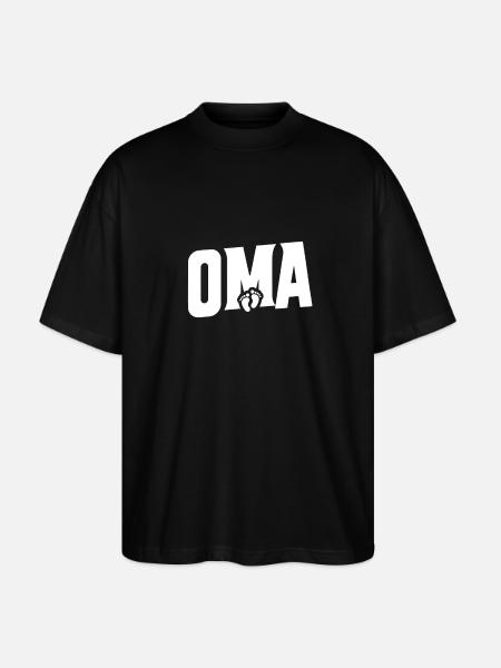 Oma - Babyfüße - Stanley/Stella Oversized Unisex Bio T-Shirt Blaster 2.0 - Schwarz