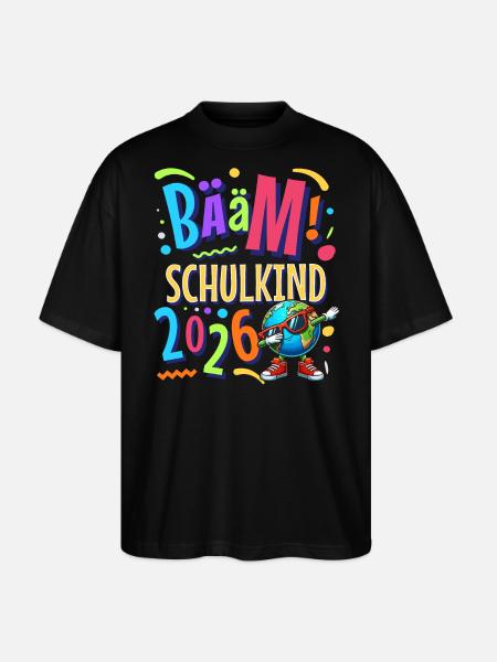 Bääm Schulkind 2026 - Stanley/Stella Oversized Unisex Bio T-Shirt Blaster 2.0 - Schwarz