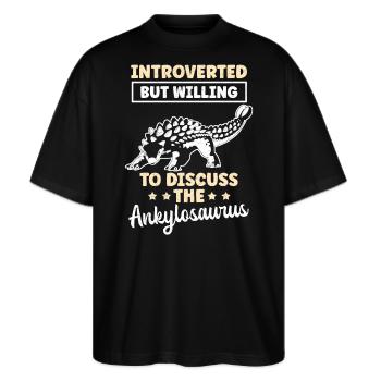 Ankylosaurus Dinos Ankylosaurier Geschenk - Stanley/Stella Oversized Unisex Bio T-Shirt Blaster 2.0 - Schwarz - Vorne - Alina (178cm) & Michal (187cm)