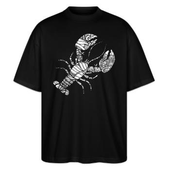 Hummer Hummer Blumenmuster - Stanley/Stella Oversized Unisex Bio T-Shirt Blaster 2.0 - Schwarz - Vorne - Alina (178cm) & Michal (187cm)