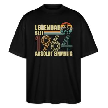 Hergestellt 1964, legendär seit dem ersten Tag - Stanley/Stella Oversized Unisex Bio T-Shirt Blaster 2.0 - Schwarz - Vorne - Alina (178cm) & Michal (187cm)
