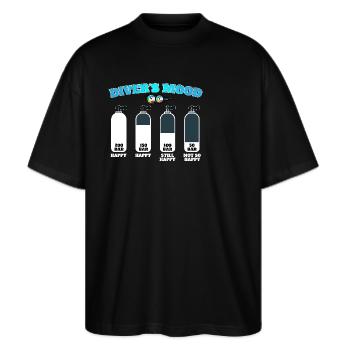 Tauchflasche Tauchen Taucher diving diver scuba - Stanley/Stella Oversized Unisex Bio T-Shirt Blaster 2.0 - Schwarz - Vorne - Alina (178cm) & Michal (187cm)