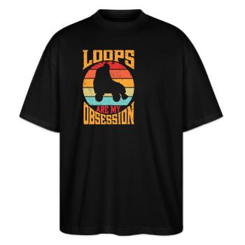 Rollerskater Party Loops My Obsession Gift Idea - Stanley/Stella Oversized Unisex Bio T-Shirt Blaster 2.0 - Schwarz - Vorne - Alina (178cm) & Michal (187cm)
