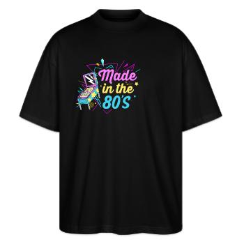 Flipper Pinball - Stanley/Stella Oversized Unisex Bio T-Shirt Blaster 2.0 - Schwarz - Vorne - Alina (178cm) & Michal (187cm)