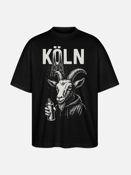 Kölner Streetstyle Ziege - Stanley/Stella Oversized Unisex Bio T-Shirt Blaster 2.0 - Schwarz