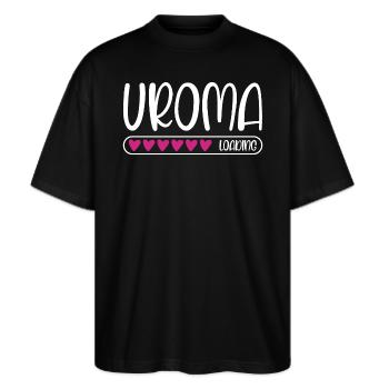 Uroma loading - Stanley/Stella Oversized Unisex Bio T-Shirt Blaster 2.0 - Schwarz - Vorne - Alina (178cm) & Michal (187cm)