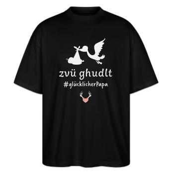 Zvü ghudlt - Stanley/Stella Oversized Unisex Bio T-Shirt Blaster 2.0 - Schwarz - Vorne - Alina (178cm) & Michal (187cm)