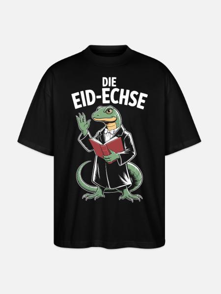 Eid-Echse lustiges Justiz Motiv - Stanley/Stella Oversized Unisex Bio T-Shirt Blaster 2.0 - Schwarz