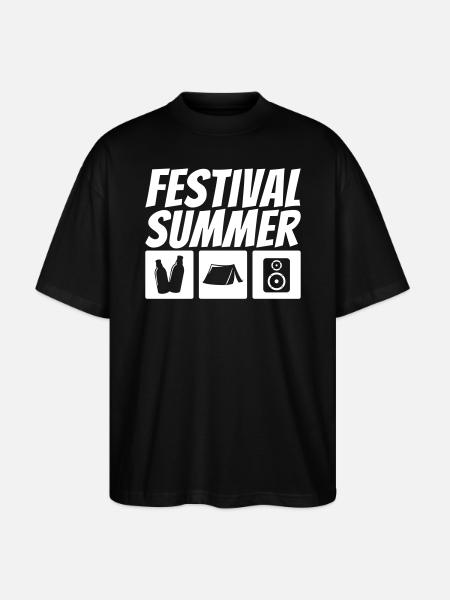 Festival Summer - Stanley/Stella Oversized Unisex Bio T-Shirt Blaster 2.0 - Schwarz