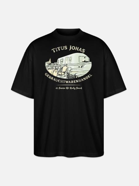 Die Drei ??? Gebrauchtwarenhandel Design - Stanley/Stella Oversized Unisex Bio T-Shirt Blaster 2.0 - Schwarz