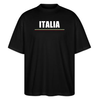 Ursprüngliches Italien - Stanley/Stella Oversized Unisex Bio T-Shirt Blaster 2.0 - Schwarz - Vorne - Alina (178cm) & Michal (187cm)