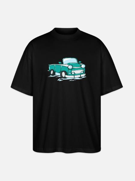 Auto Trabi als Comic - Stanley/Stella Oversized Unisex Bio T-Shirt Blaster 2.0 - Schwarz