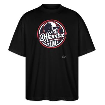 Alternativer Totenkopf Schädel Frech und Provokant - Stanley/Stella Oversized Unisex Bio T-Shirt Blaster 2.0 - Schwarz - Vorne - Alina (178cm) & Michal (187cm)