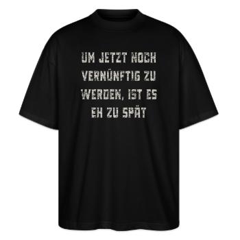 vernünftig - Stanley/Stella Oversized Unisex Bio T-Shirt Blaster 2.0 - Schwarz - Vorne - Alina (178cm) & Michal (187cm)