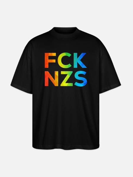 Fck NZS Regenbogen - Stanley/Stella Oversized Unisex Bio T-Shirt Blaster 2.0 - Schwarz