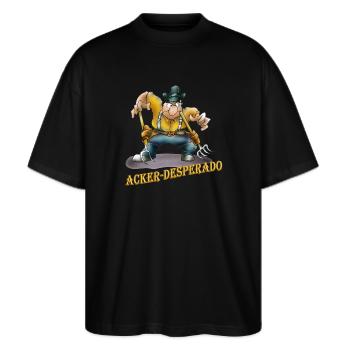 Acker-Desperado - Stanley/Stella Oversized Unisex Bio T-Shirt Blaster 2.0 - Schwarz - Vorne - Alina (178cm) & Michal (187cm)