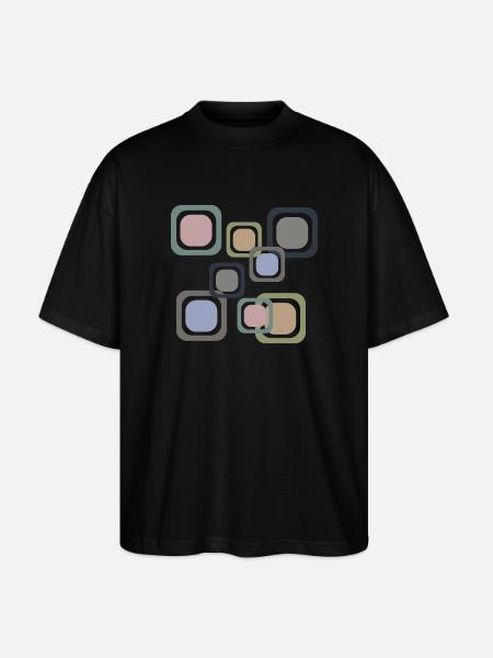 Retro Quadrat - Stanley/Stella Oversized Unisex Bio T-Shirt Blaster 2.0 - Schwarz
