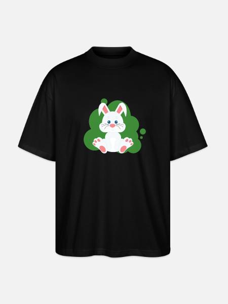 Cartoon Hase Splash - Stanley/Stella Oversized Unisex Bio T-Shirt Blaster 2.0 - Schwarz