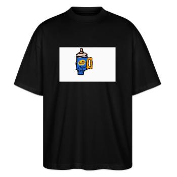 Hier sind wohl die feinsten Produkte - Stanley/Stella Oversized Unisex Bio T-Shirt Blaster 2.0 - Schwarz - Vorne - Alina (178cm) & Michal (187cm)