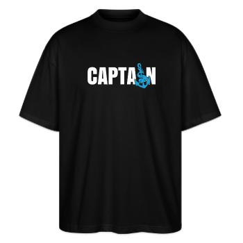 Kapitän - Stanley/Stella Oversized Unisex Bio T-Shirt Blaster 2.0 - Schwarz - Vorne - Alina (178cm) & Michal (187cm)