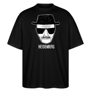 Breaking Bad Heisenberg Skizze Zeichnung - Stanley/Stella Oversized Unisex Bio T-Shirt Blaster 2.0 - Schwarz - Vorne - Alina (178cm) & Michal (187cm)