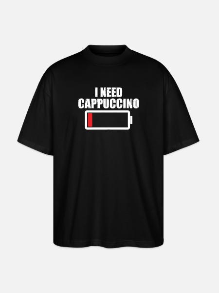Ich Brauche Cappuccino - Stanley/Stella Oversized Unisex Bio T-Shirt Blaster 2.0 - Schwarz
