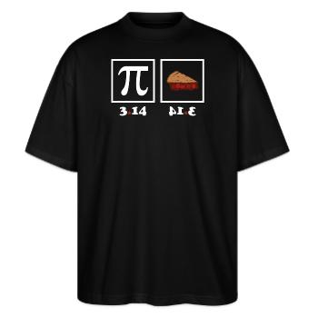 Pi Day Pie - Stanley/Stella Oversized Unisex Bio T-Shirt Blaster 2.0 - Schwarz - Vorne - Alina (178cm) & Michal (187cm)