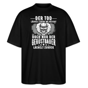 Gerüstbauer - Stanley/Stella Oversized Unisex Bio T-Shirt Blaster 2.0 - Schwarz - Vorne - Alina (178cm) & Michal (187cm)