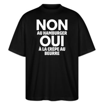 Bretagne, Bretonisch, Keltisch - Stanley/Stella Oversized Unisex Bio T-Shirt Blaster 2.0 - Schwarz - Vorne - Alina (178cm) & Michal (187cm)