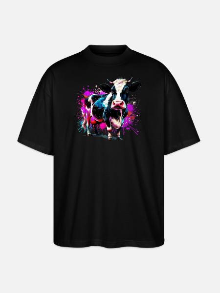 Kuh - Stanley/Stella Oversized Unisex Bio T-Shirt Blaster 2.0 - Schwarz